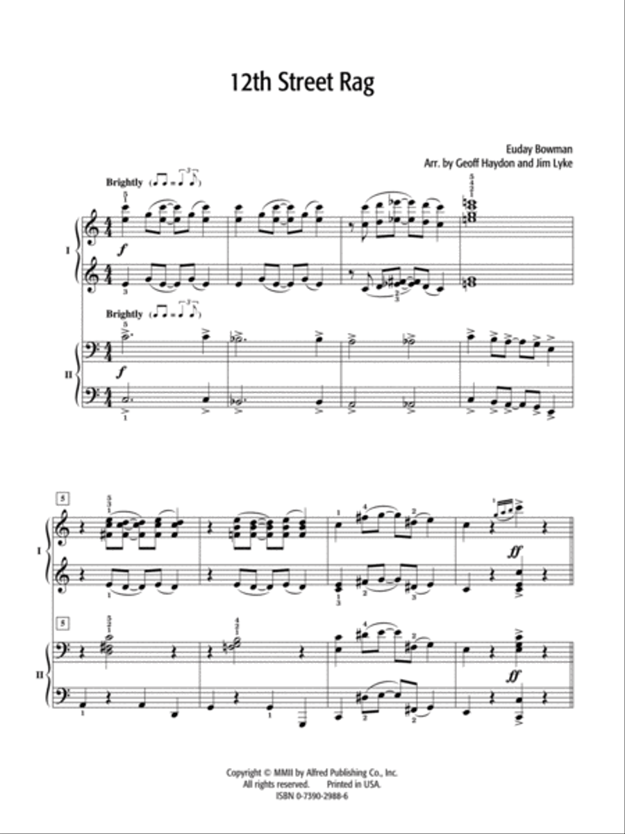 12th Street Rag Small Ensemble scores gallery preview page 2