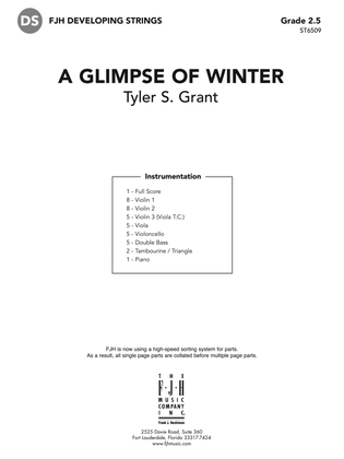 Book cover for A Glimpse of Winter: Score