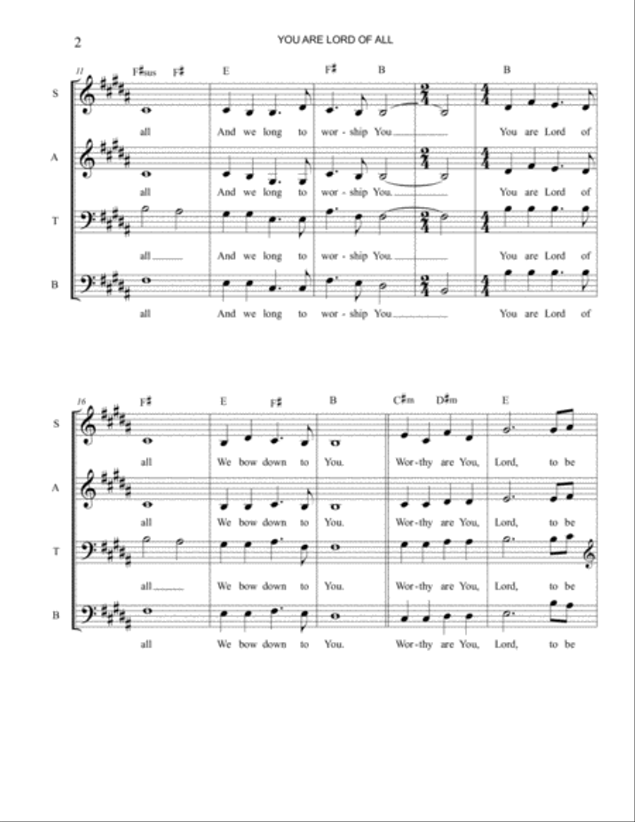You Are Lord of All - SATB a cappella 4-Part scores gallery preview page 3