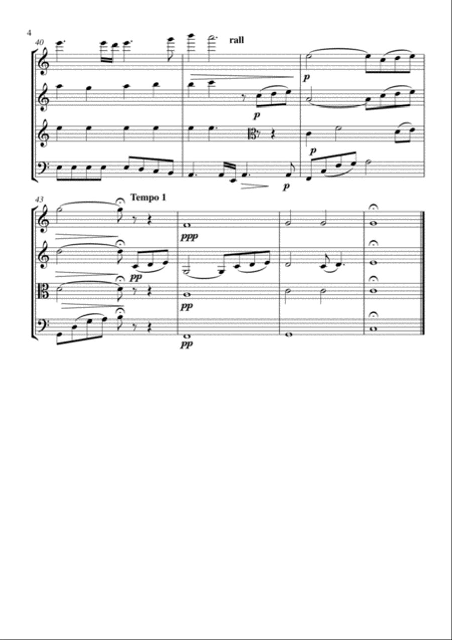 Portuguese Love Theme String Quartet scores gallery preview page 4