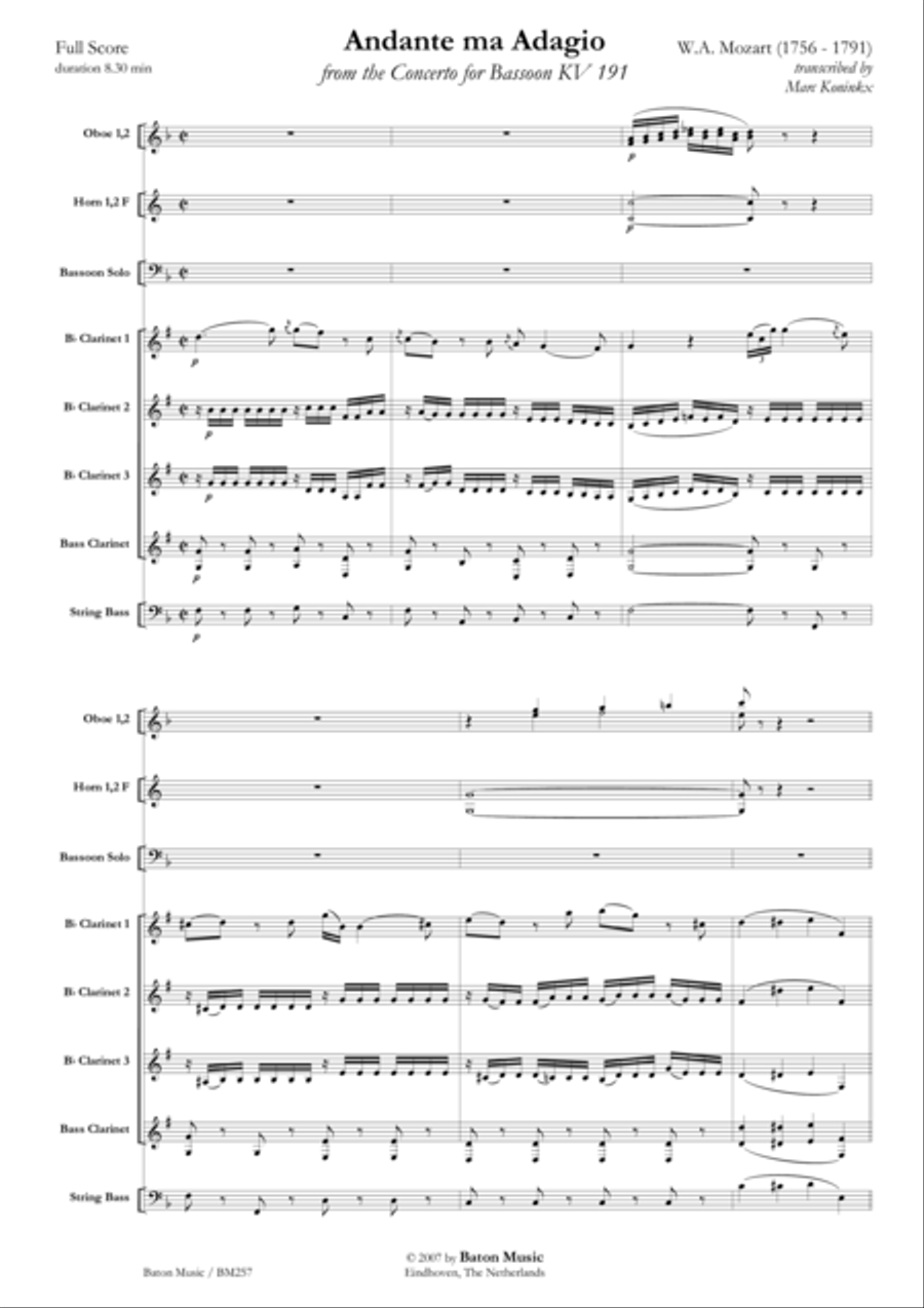 Andante ma Adagio Concert Band scores gallery preview page 2