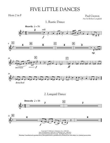 Five Little Dances - F Horn 2