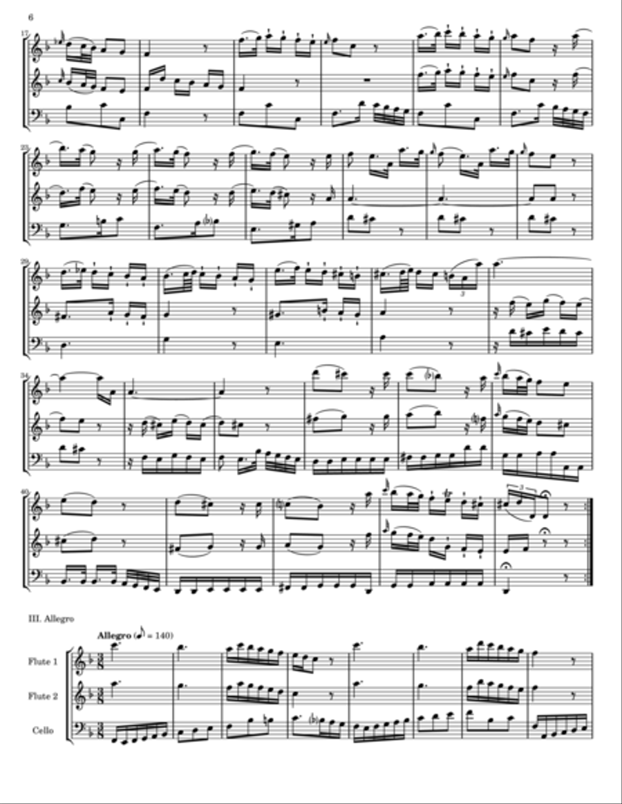 Koch Trio Sonata No. 4 in F Major Small Ensemble scores gallery preview page 6
