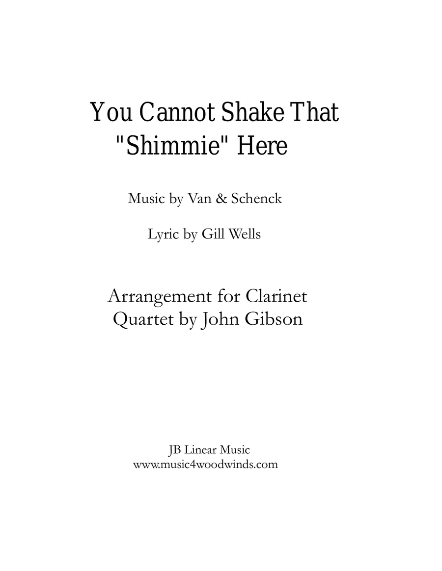 Shimmie for Clarinet Quartet Clarinet Quartet scores gallery preview page 1