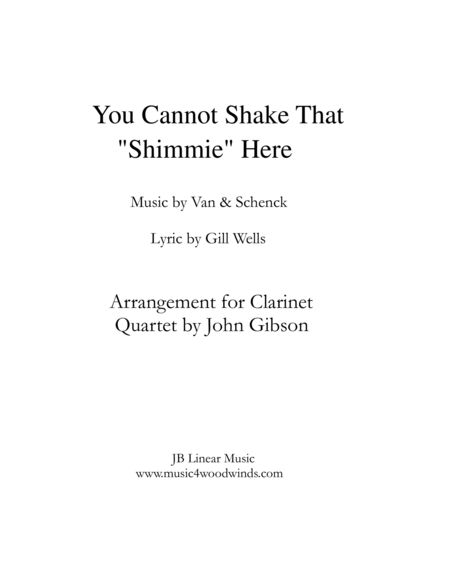 Shimmie for Clarinet Quartet image number null