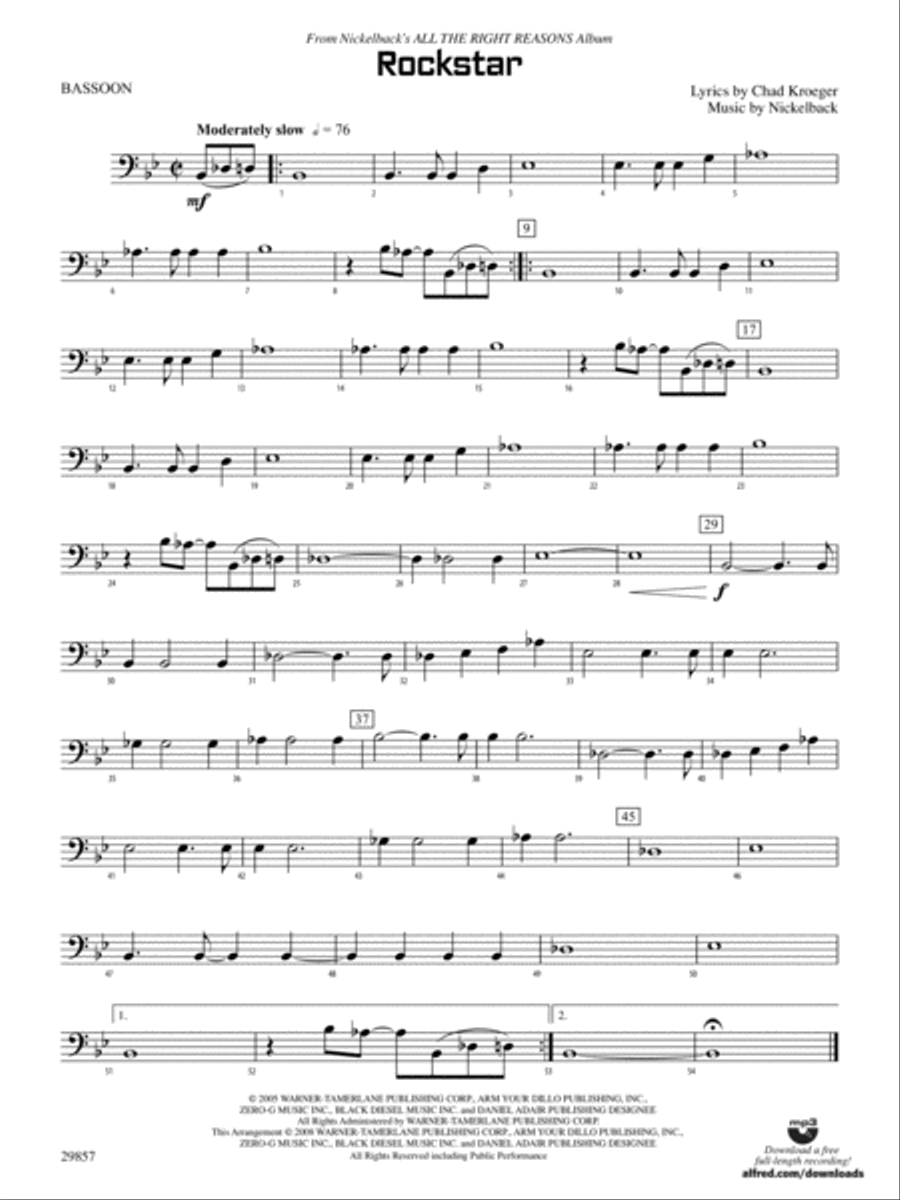 Rockstar: Bassoon Concert Band scores gallery preview page 1