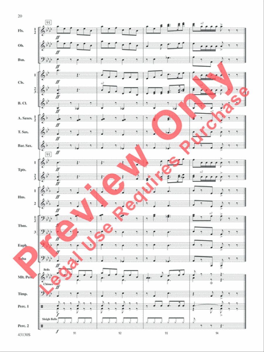 And All the Bells on Earth Shall Ring Concert Band scores gallery preview page 21