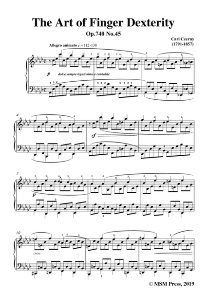 Czerny-The Art of Finger Dexterity,Op.740 No.45,for Piano image number null