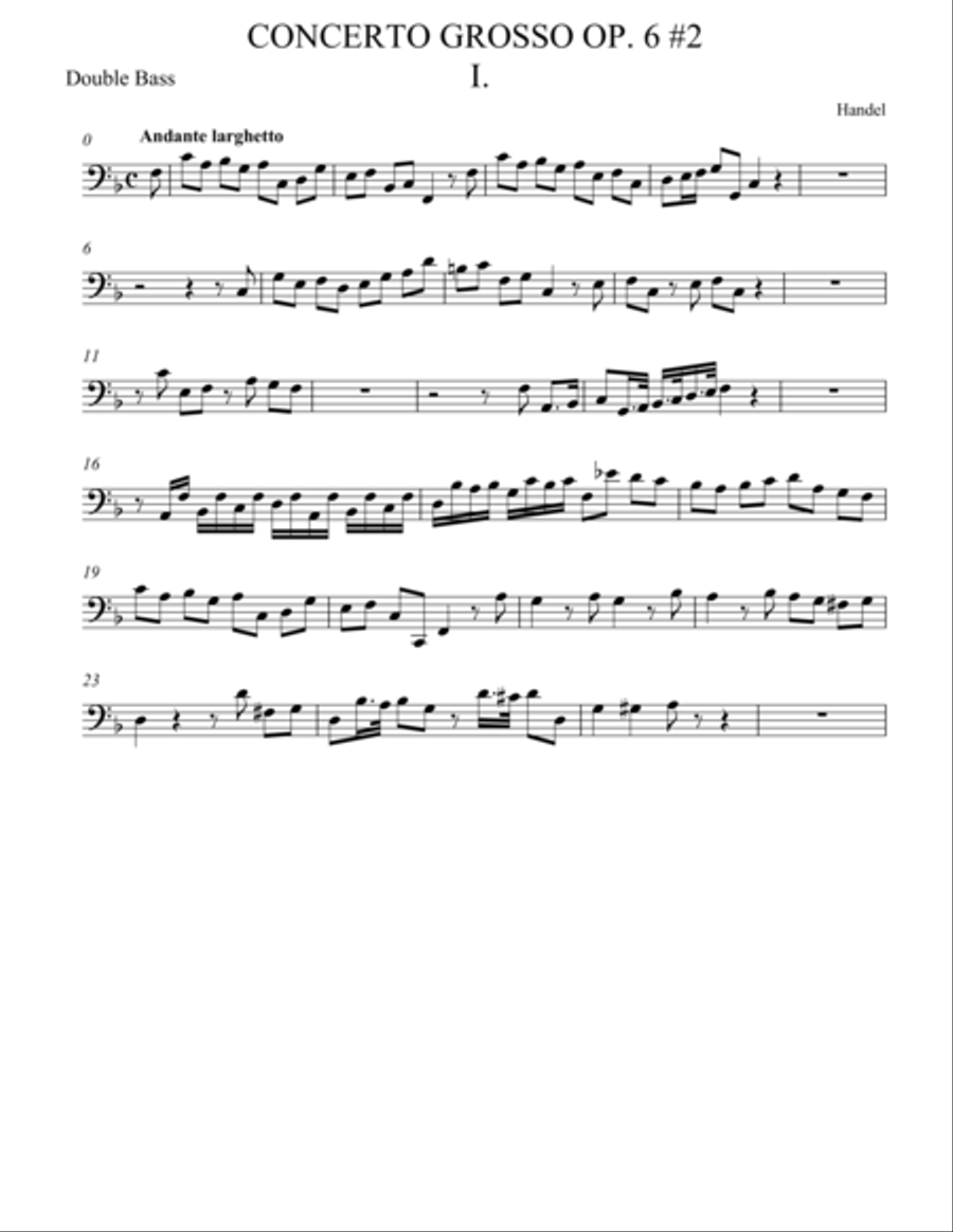 Concerto Grosso Op. 6 #2 Movement I String Orchestra scores gallery preview page 1