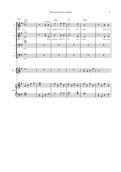Persecuted Then Crucified SATB flute or violin or cello with piano image number null