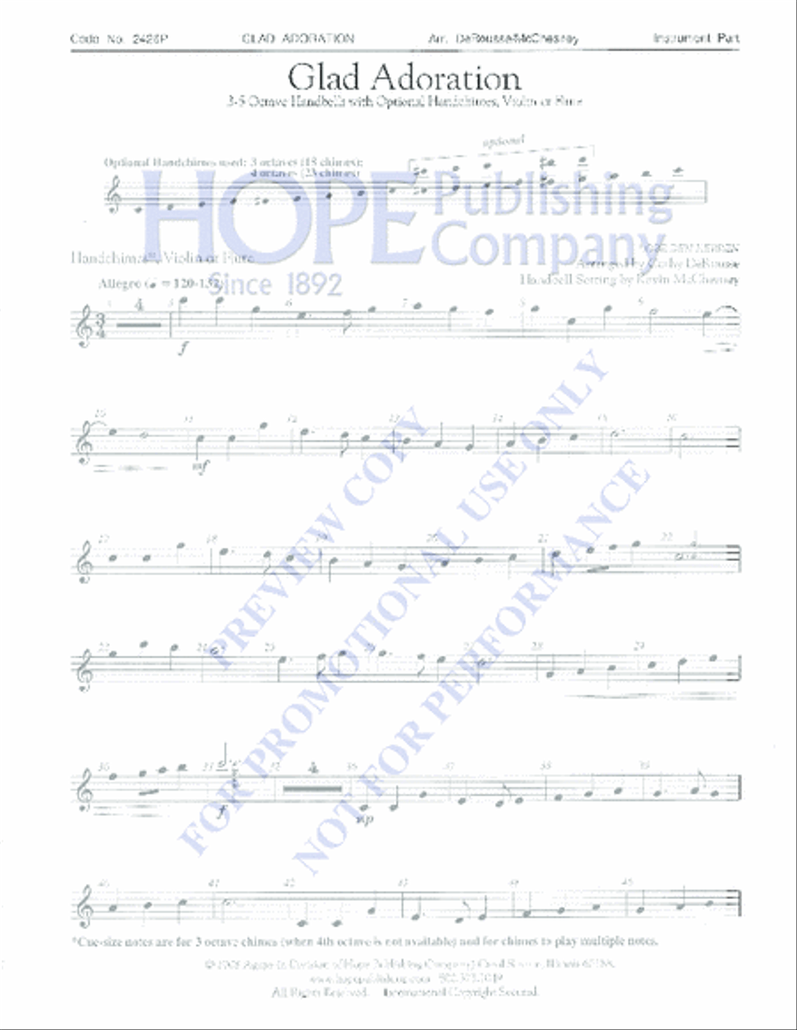 Glad Adoration Handbell Choir scores gallery preview page 2