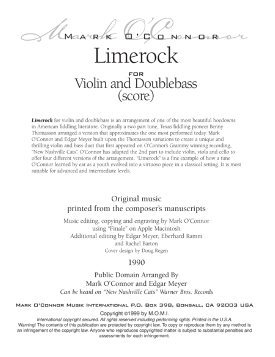 Limerock (score - vln, bs) String Duet scores gallery preview page 3