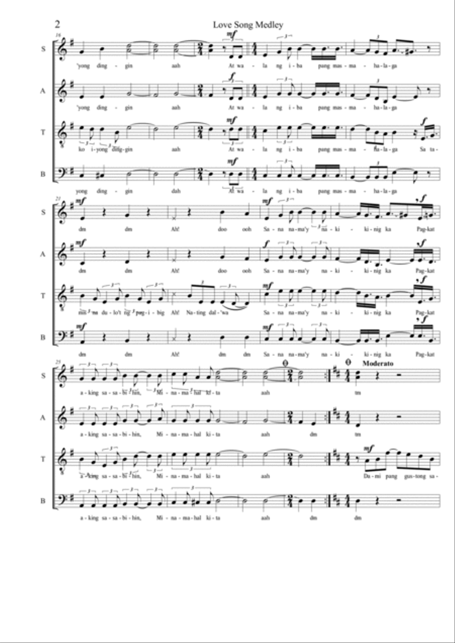 OPM Love Song Medley 4-Part scores gallery preview page 2