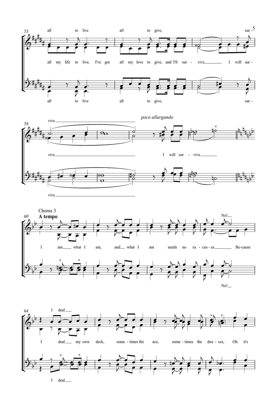 Medley: I Am What I Am with I Will Survive SSAA scores gallery preview page 5