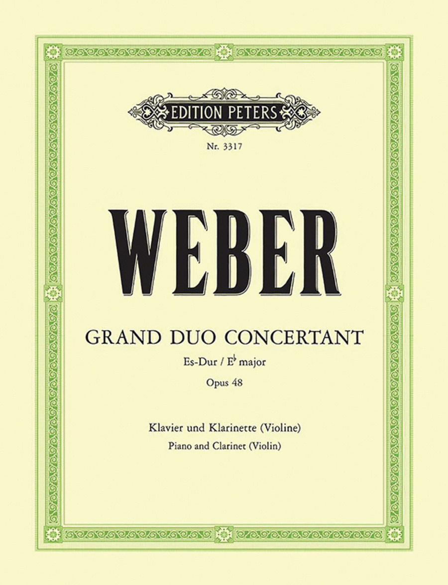 Grand Duo concertant in E flat Op. 48 for Clarinet (Violin) and Piano Clarinet Solo scores gallery preview page 1