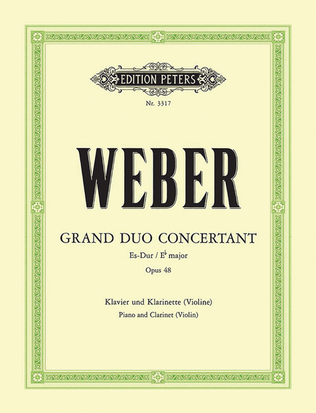 Book cover for Grand Duo concertant in E flat Op. 48 for Clarinet (Violin) and Piano