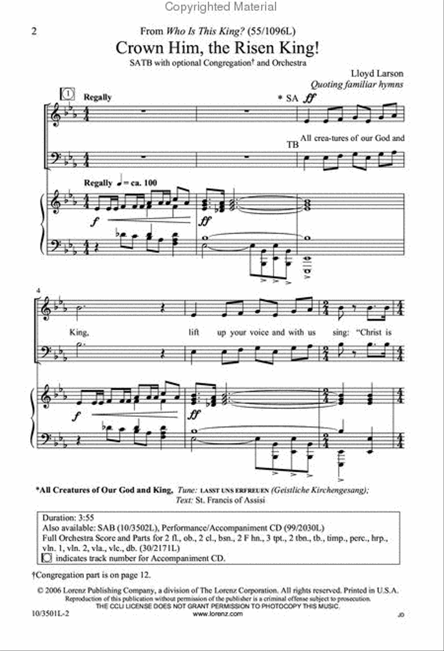 Crown Him, the Risen King! 4-Part scores gallery preview page 2