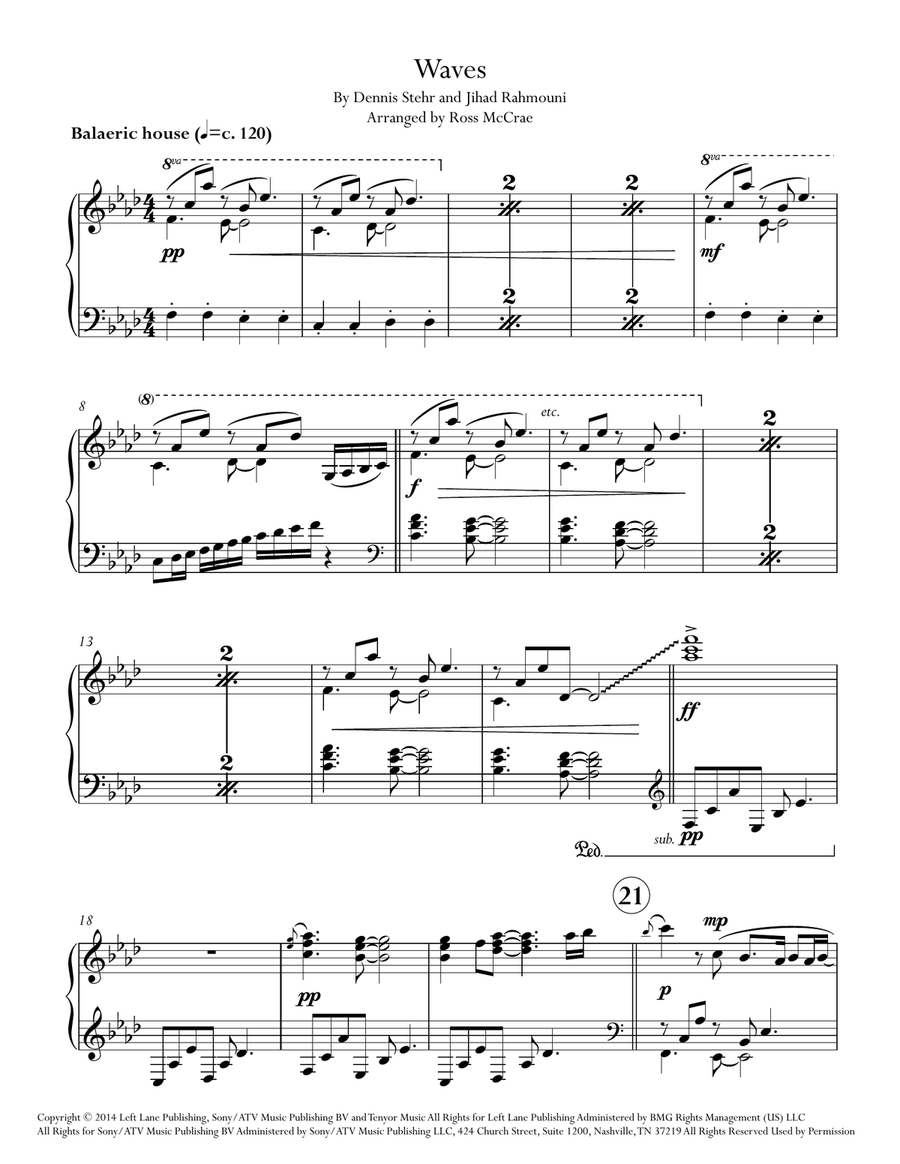 Waves Waves Piano Solo scores gallery preview page 2