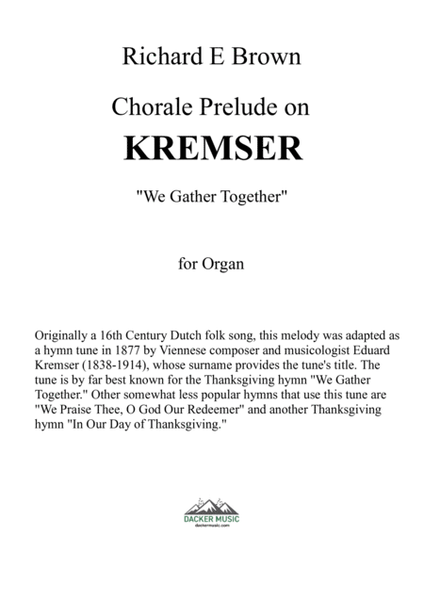 Chorale Prelude on Kremser - Organ image number null