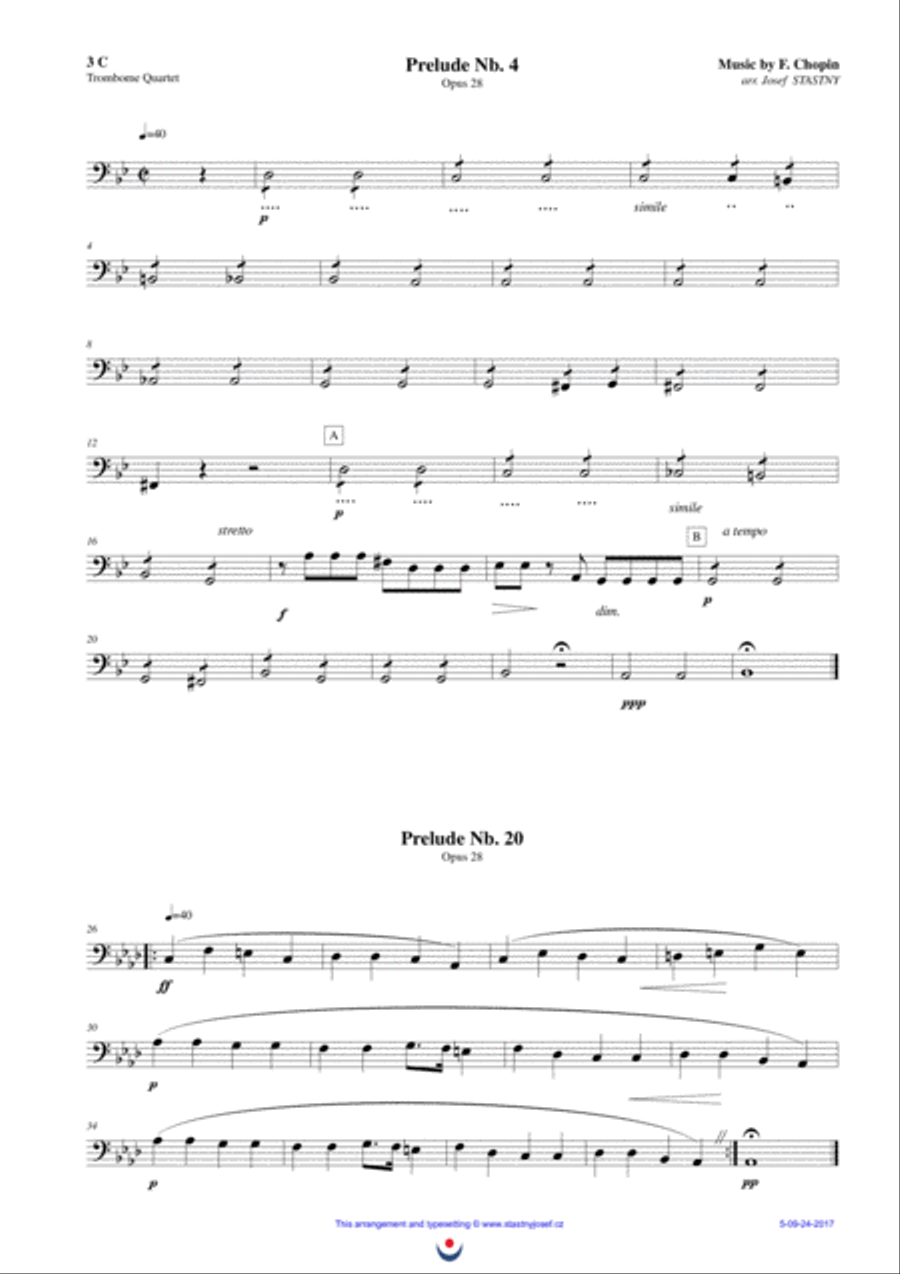 Preludes (Nb. 4 and Nb. 20) - Chopin Brass Ensemble scores gallery preview page 6