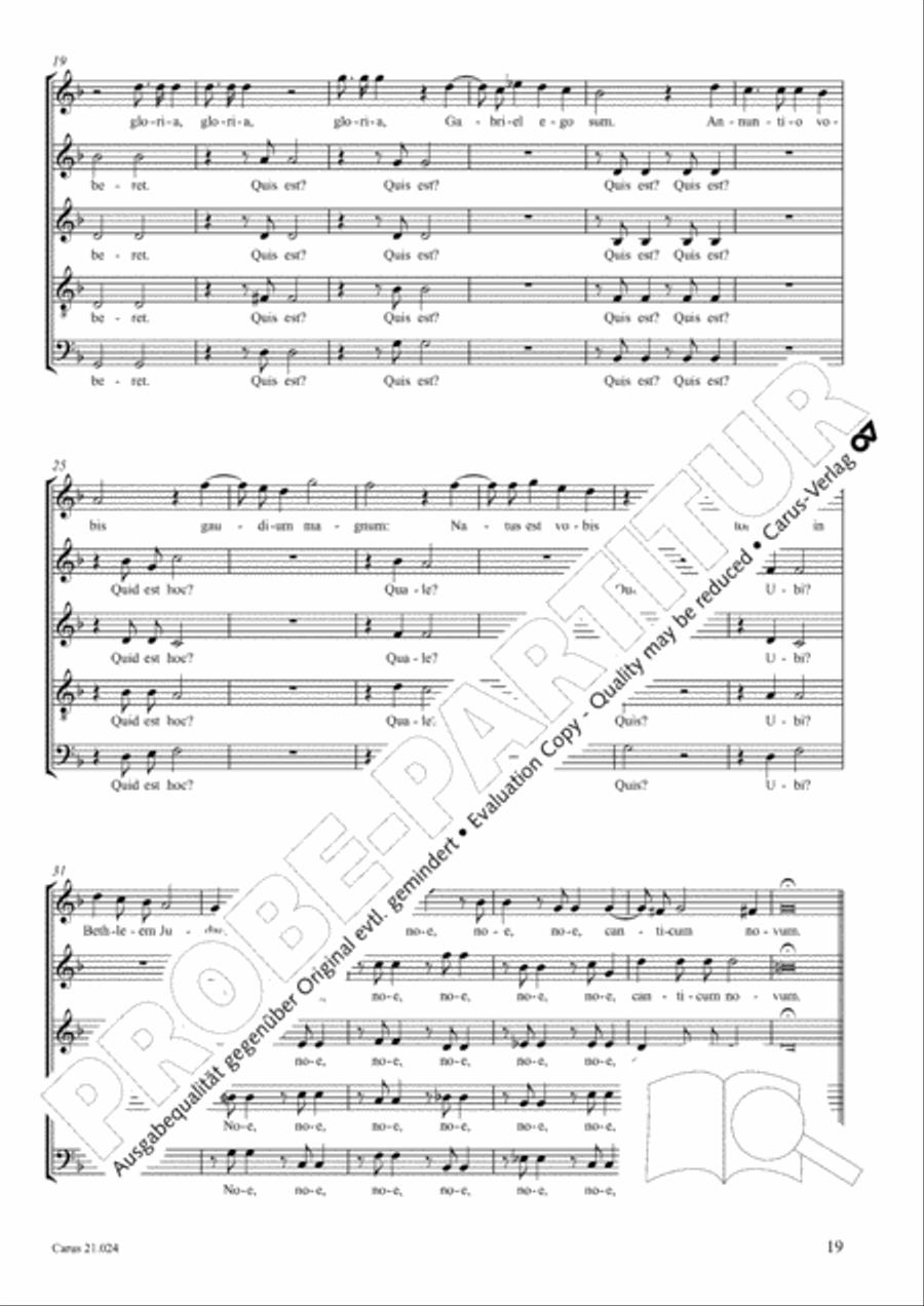Four Christmas motets (Vier Motetten fur die Weihnachtszeit) Score scores gallery preview page 20