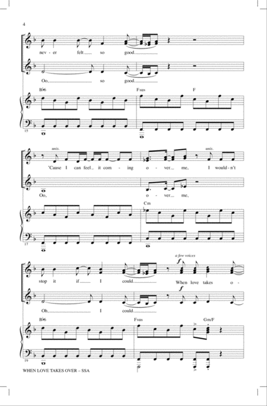 When Love Takes Over SSA scores gallery preview page 3