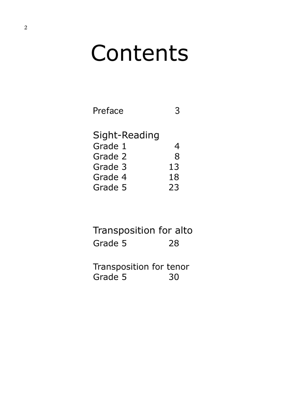 SIGHT-READING & TRANSPOSITION TESTS FOR SAXOPHONE GRADES 1-5 Saxophone scores gallery preview page 2
