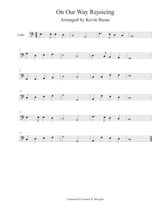 On Our Way Rejoicing (Easy key of C) - Cello