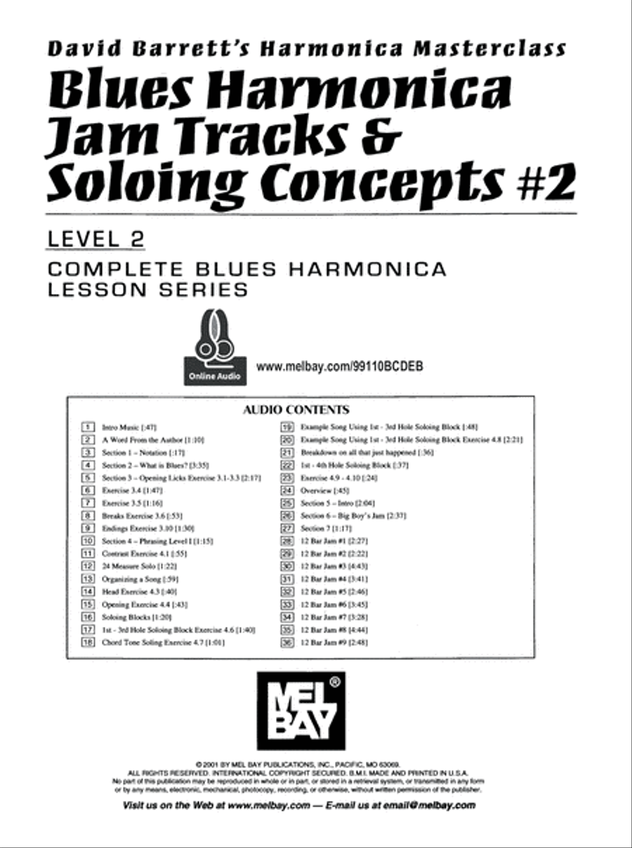 Blues Harmonica Jam Tracks & Soloing Concepts #2 Harmonica scores gallery preview page 2