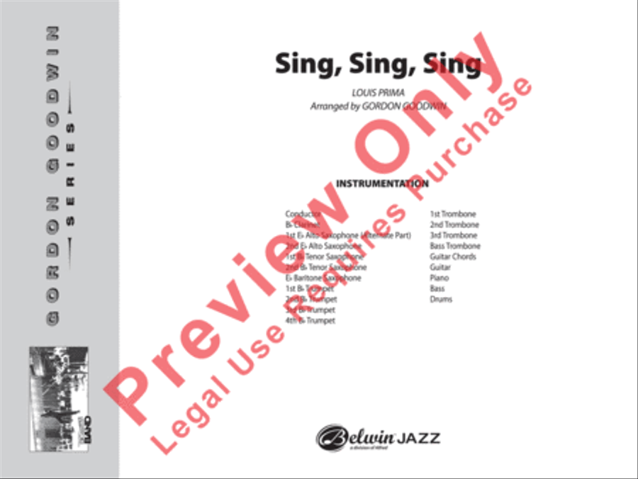Sing, Sing, Sing Jazz Ensemble scores gallery preview page 2