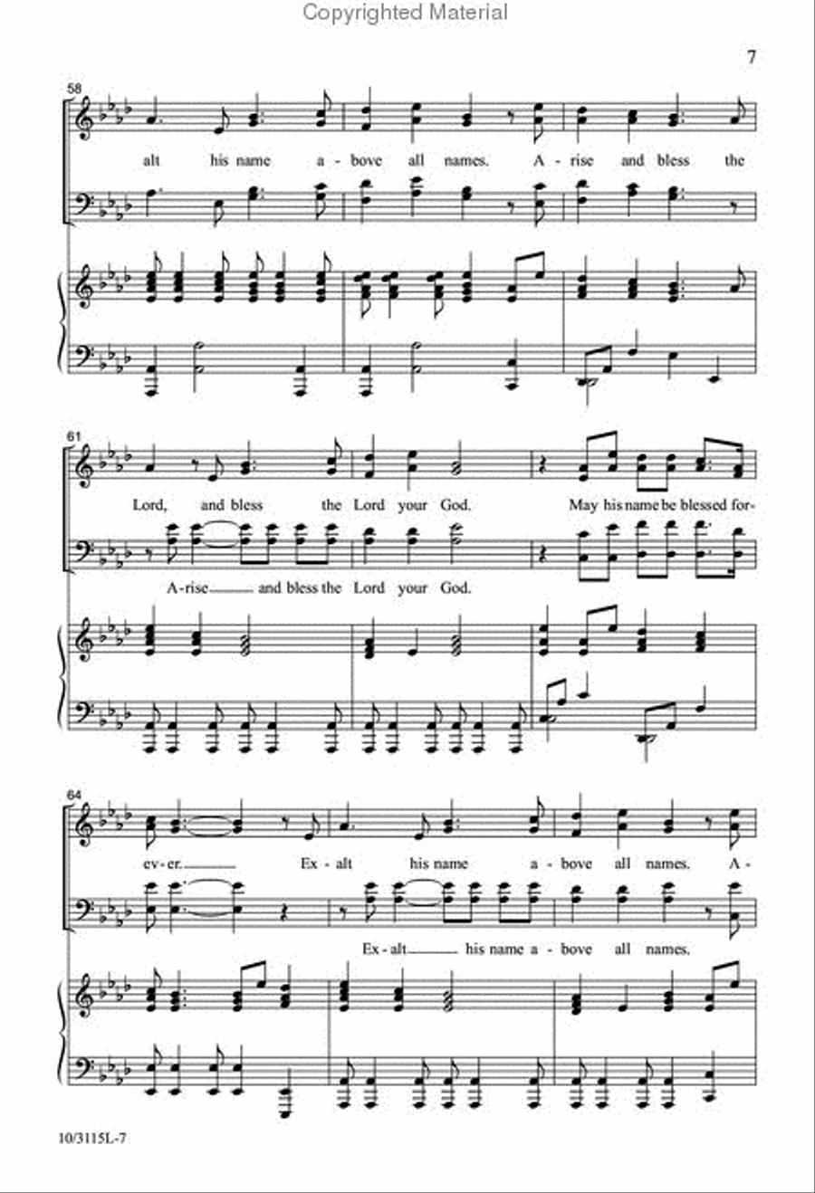 Arise and Bless the Lord Arise and Bless the Lord 4-Part scores gallery preview page 8