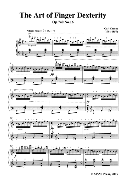 Czerny-The Art of Finger Dexterity,Op.740 No.16,for Piano image number null