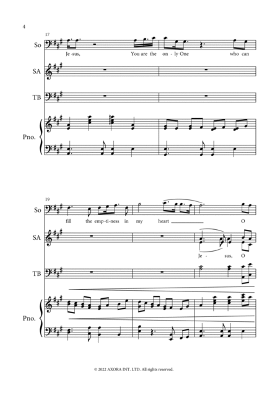 You Are The Only One 4-Part scores gallery preview page 4