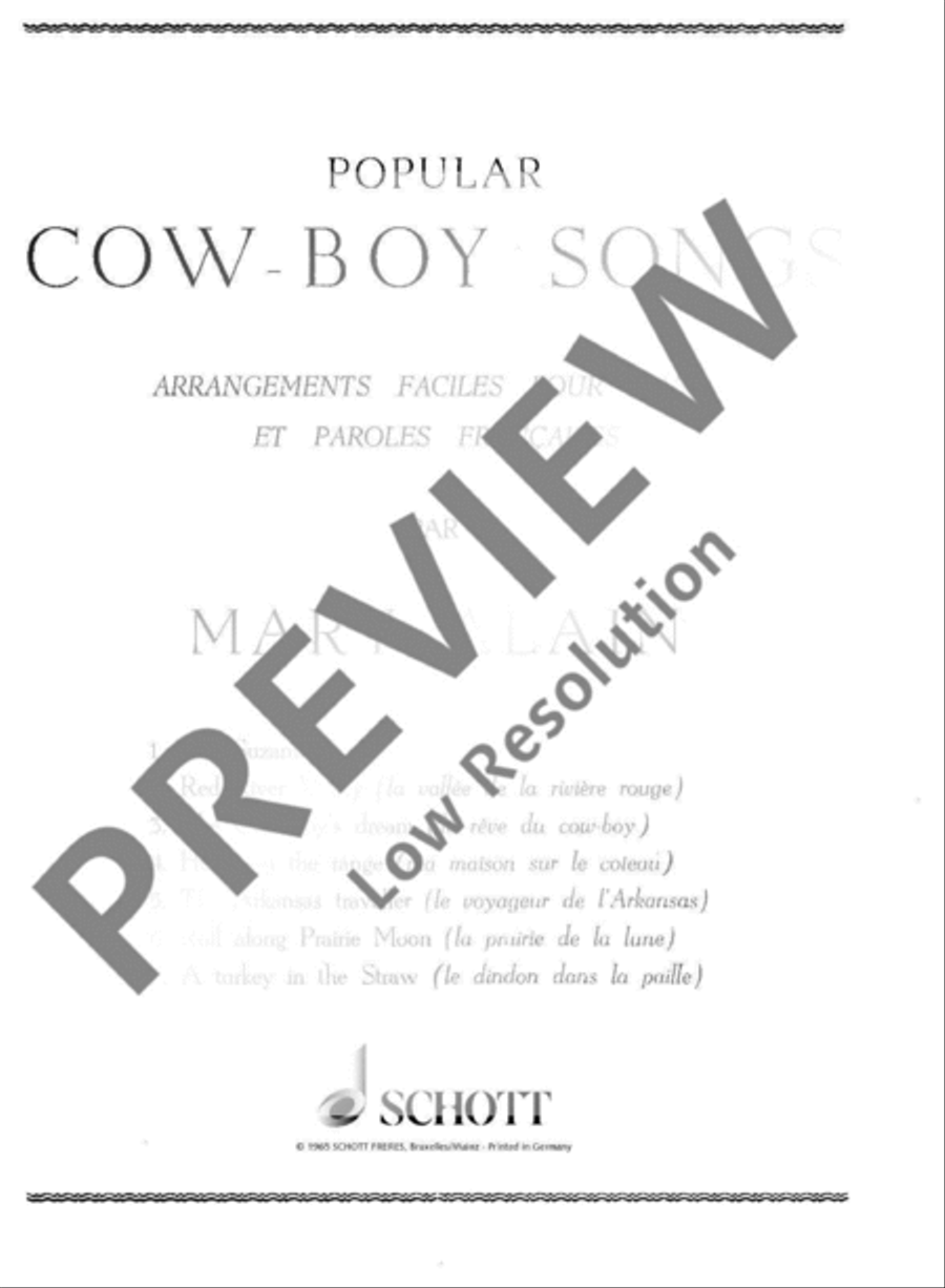 Popular Cow-Boy Songs Piano Solo scores gallery preview page 2
