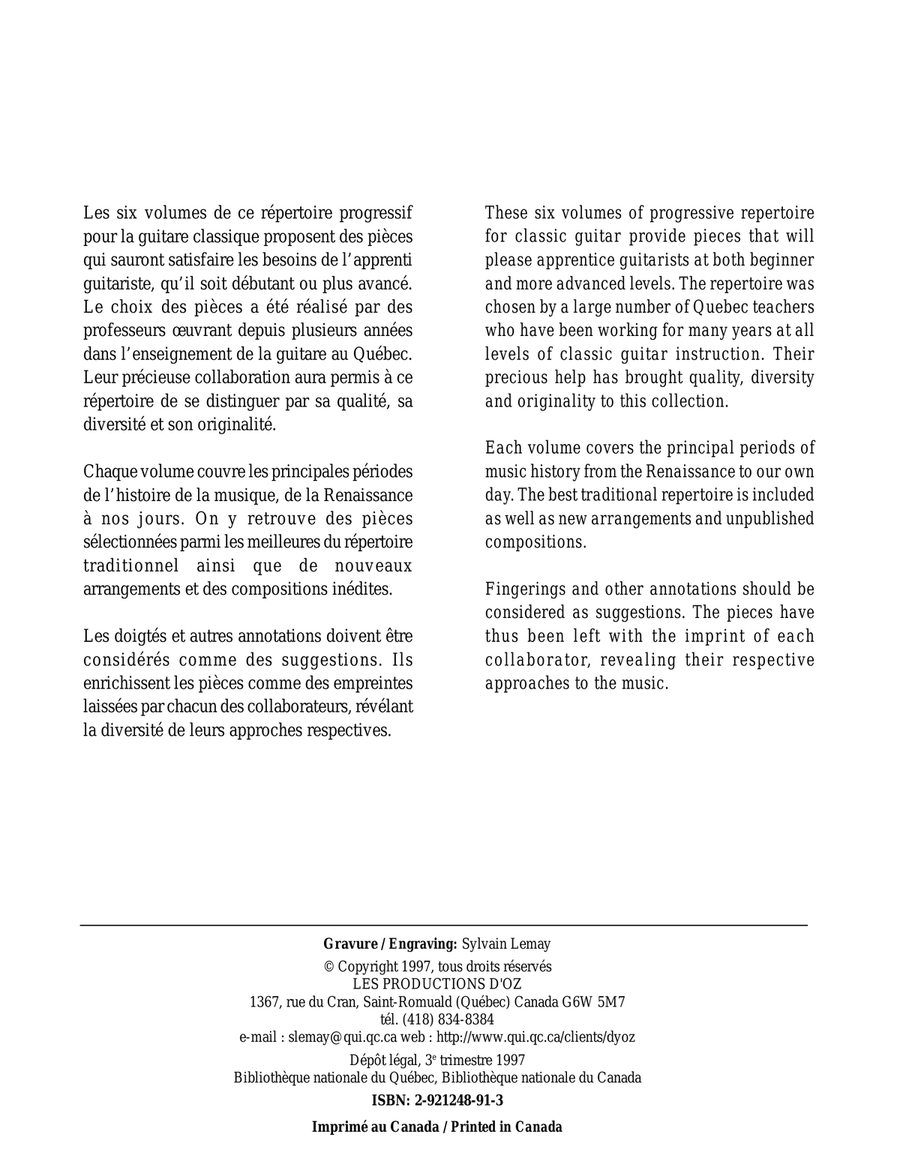 Répertoire progressif pour la guitare, vol. 6
