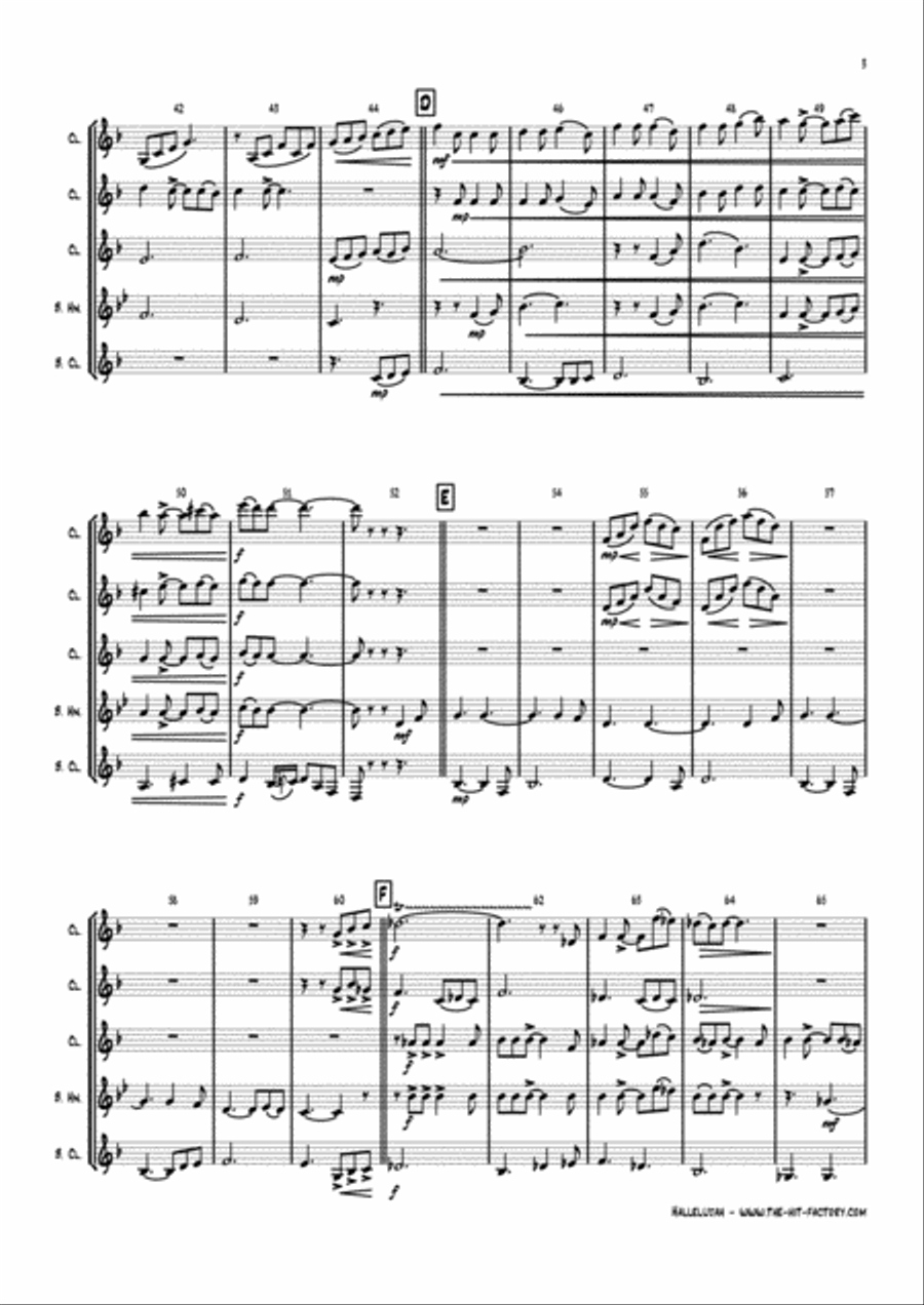 Hallelujah Woodwind Ensemble scores gallery preview page 3