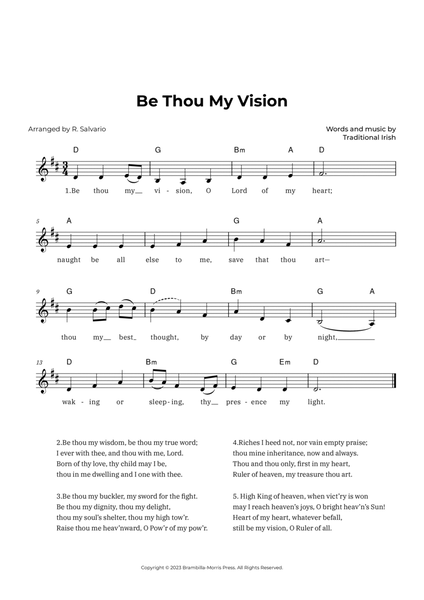 Be Thou My Vision (Key of D Major) image number null