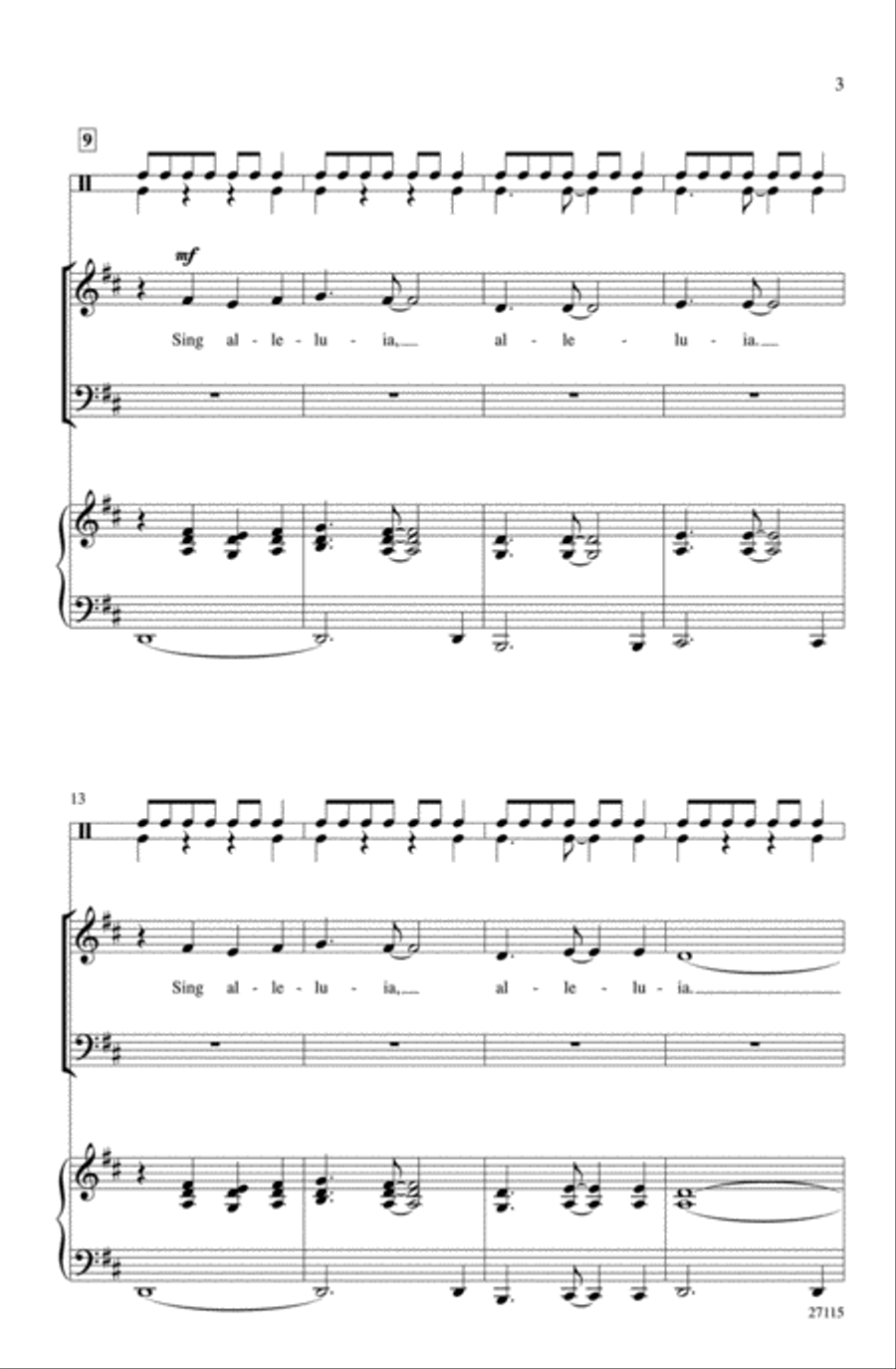 African Alleluia 3-Part scores gallery preview page 3