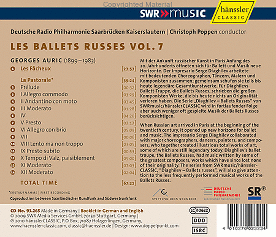 Volume 7: Les Ballets Russes - Les F