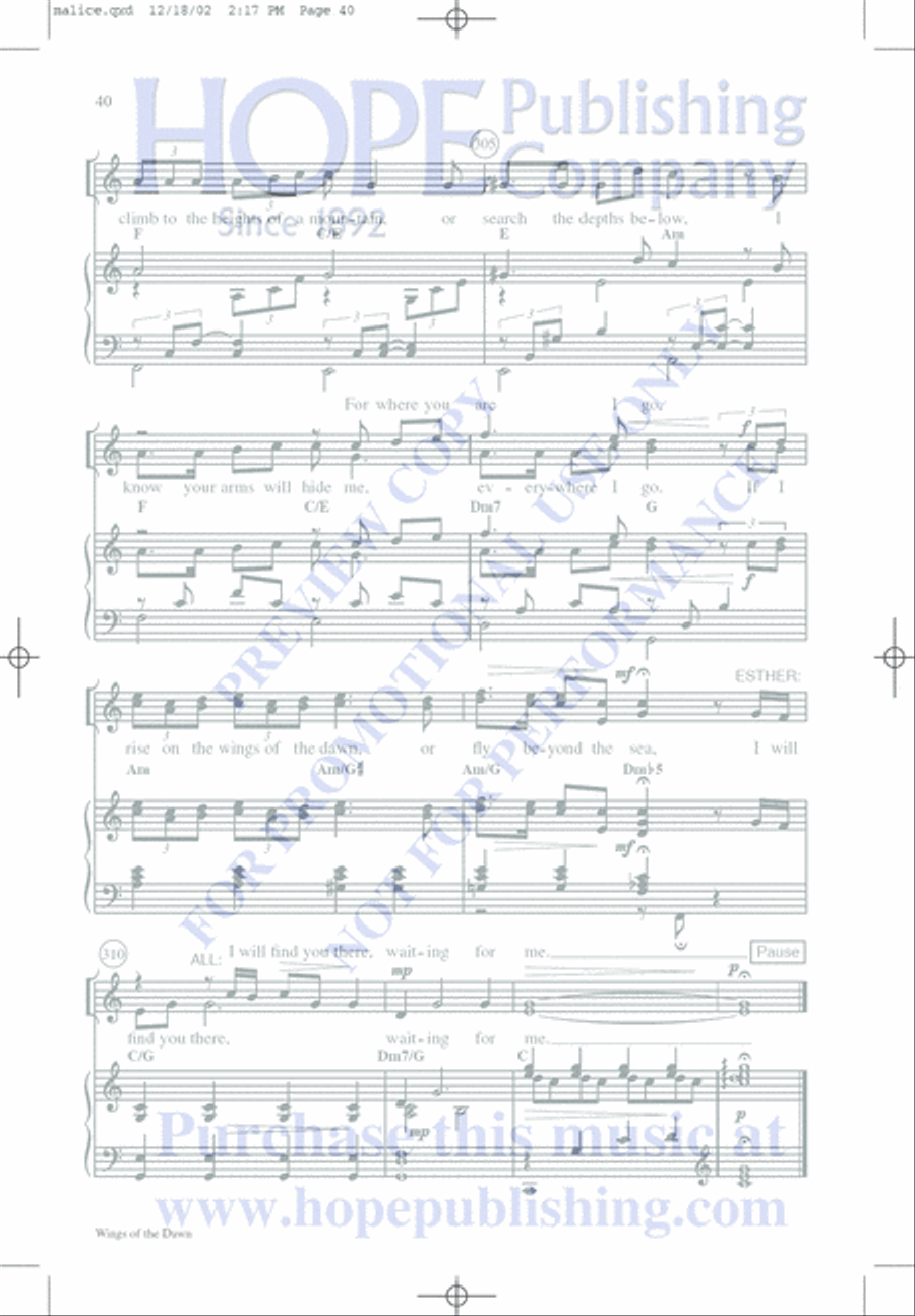 Malice in the Palace Unison Choir scores gallery preview page 40