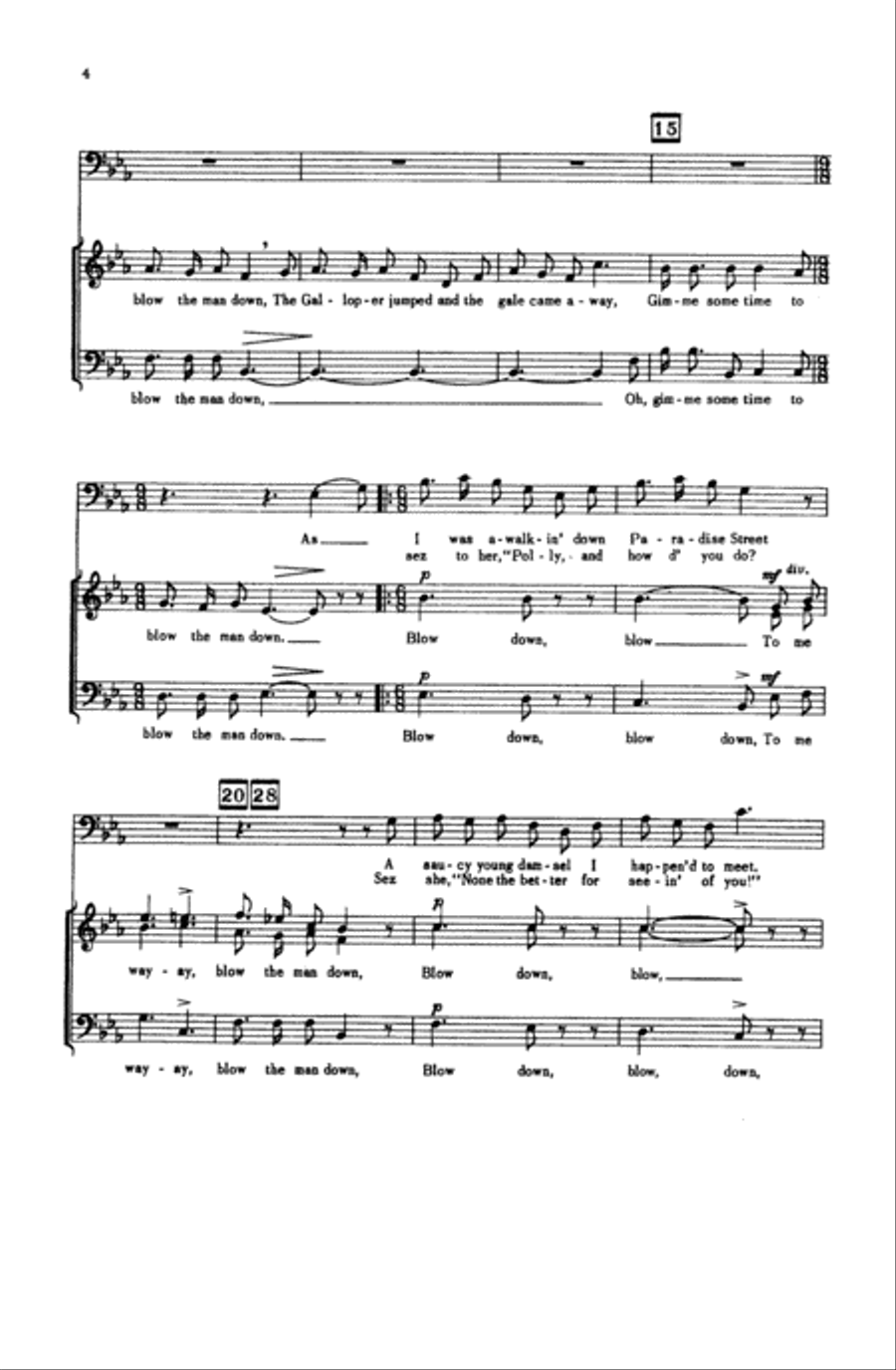 Blow the Man Down Blow the Man Down Choir scores gallery preview page 2