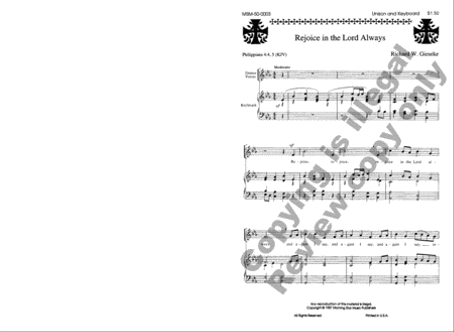 Rejoice in the Lord Always Unison Choir scores gallery preview page 2