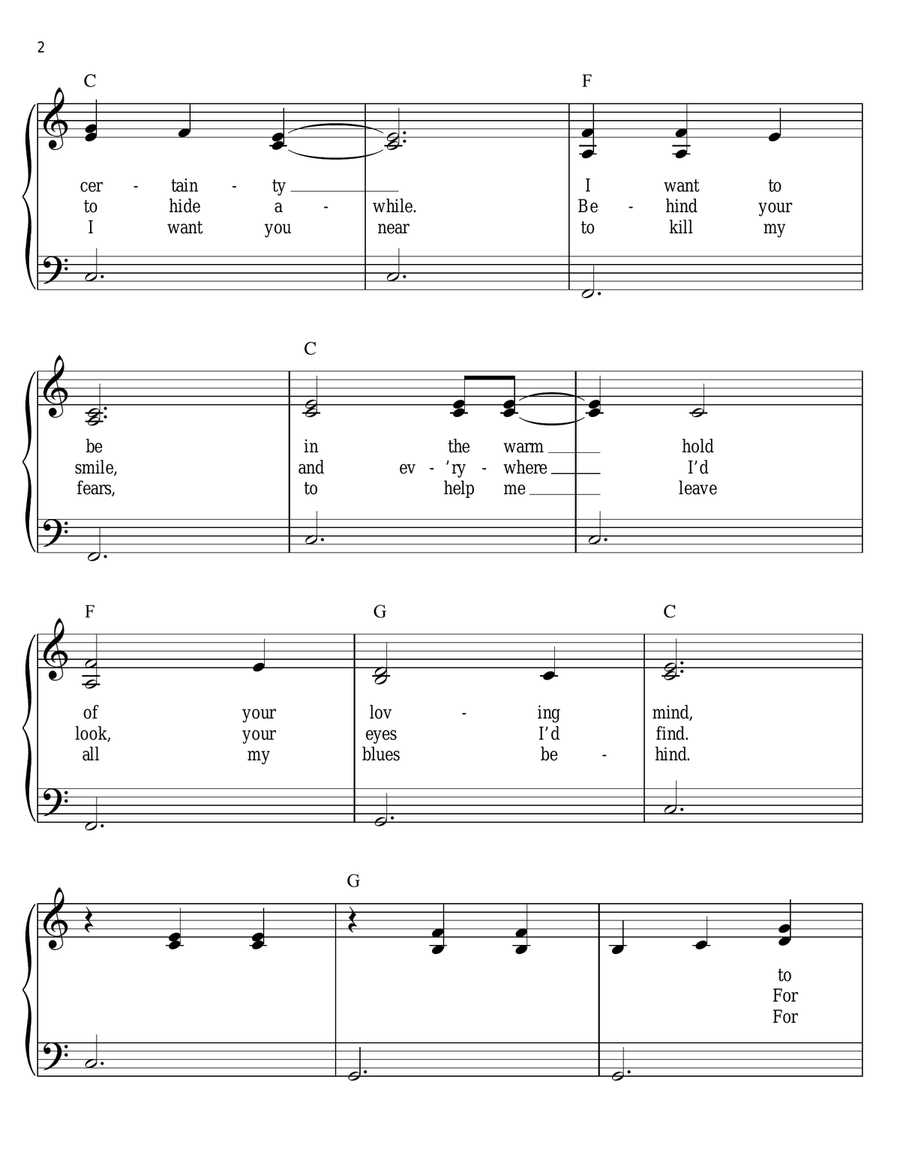 Catch The Wind Easy Piano scores gallery preview page 2
