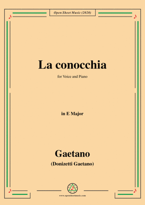 Donizetti-La conocchia,in E Major,for Voice and Piano