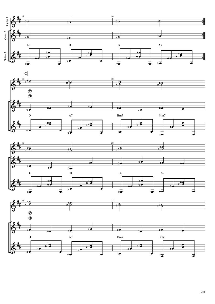 Canon In D Acoustic Guitar scores gallery preview page 3