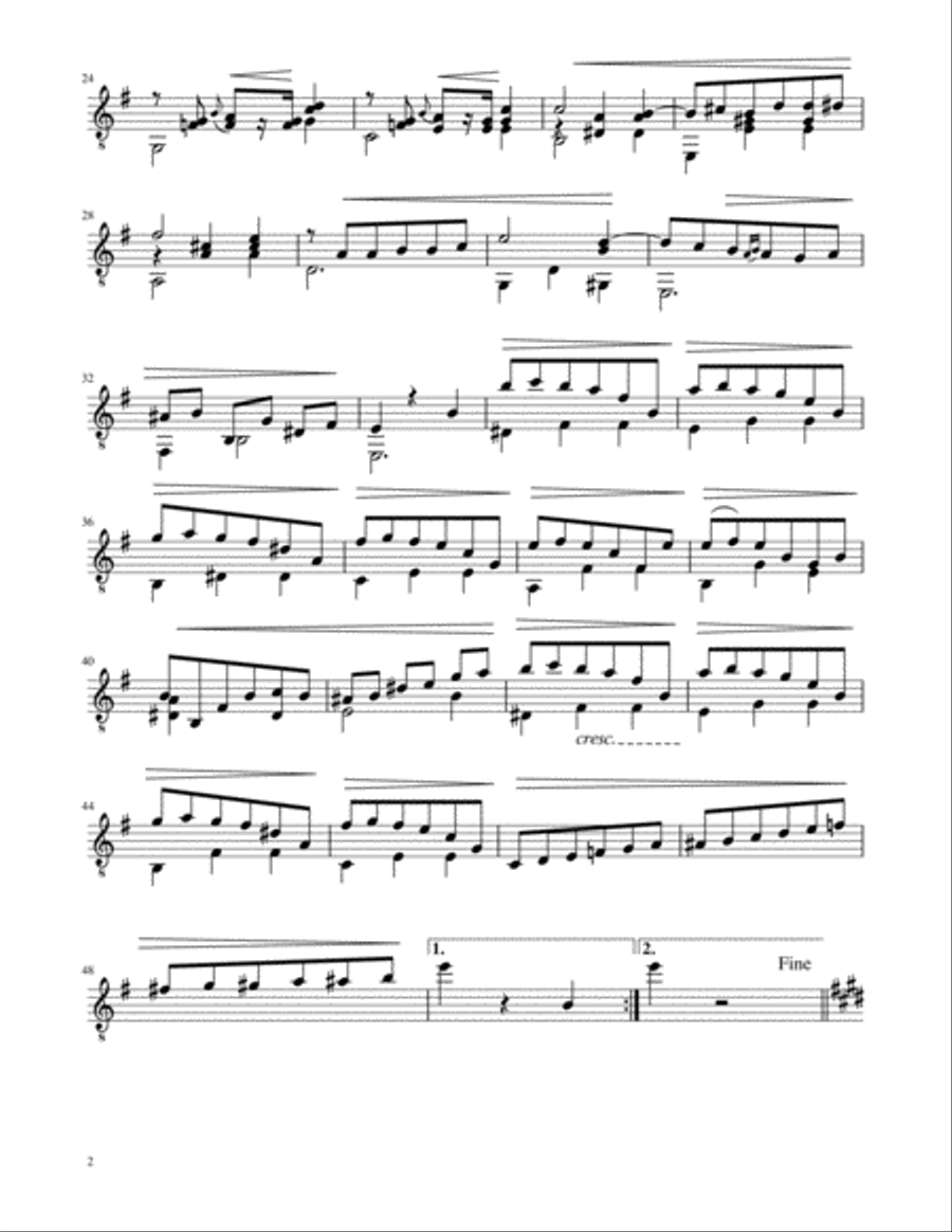chopin vals op 64 no 2 Classical Guitar scores gallery preview page 2