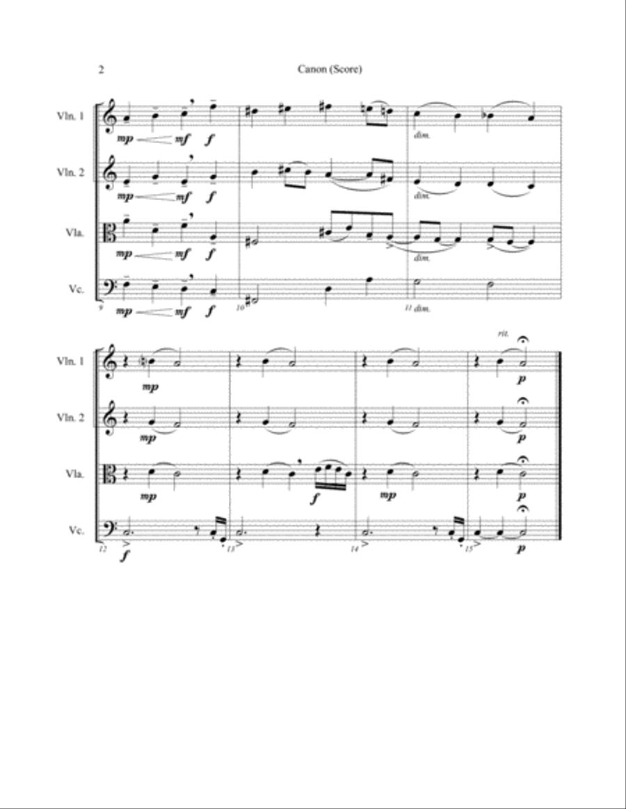 Canon String Quartet scores gallery preview page 3
