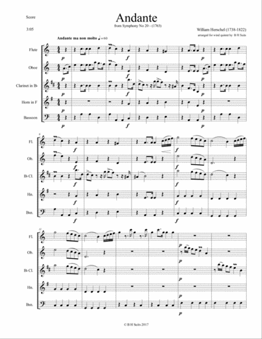 Andante from Wm Herschel's Symphony #20