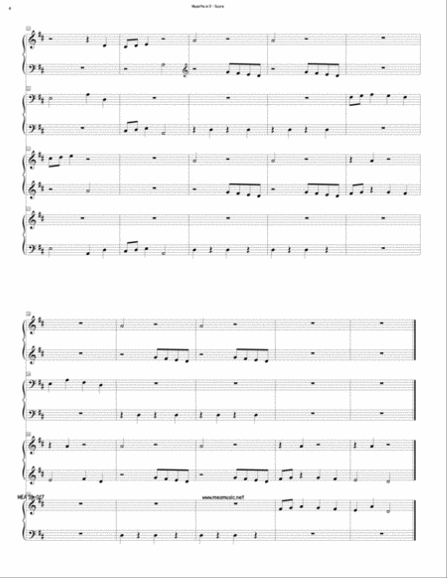 Musette in D (Quartet) Piano Quartet scores gallery preview page 4