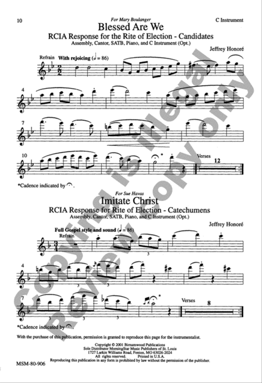Blessed Are We Imitate Christ (2 Responses) 4-Part scores gallery preview page 10